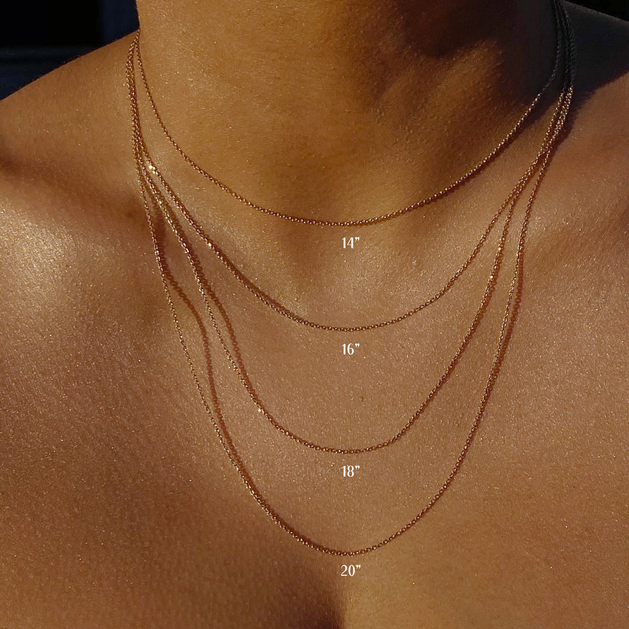 Cable Chain 14 16 18 Inch Necklace Diamond Cut Cable Chain